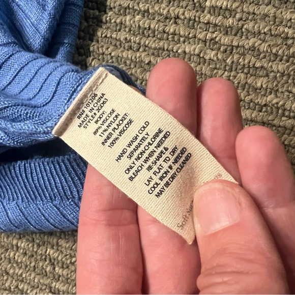 Soft Surroundings Blue V-Neck Sweater - Picture 6 of 7